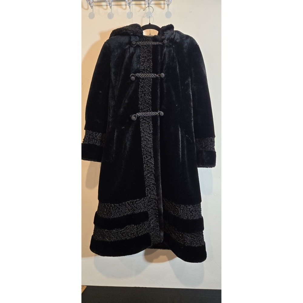 Black Super Caress Faux Fur Vintage Black Coat